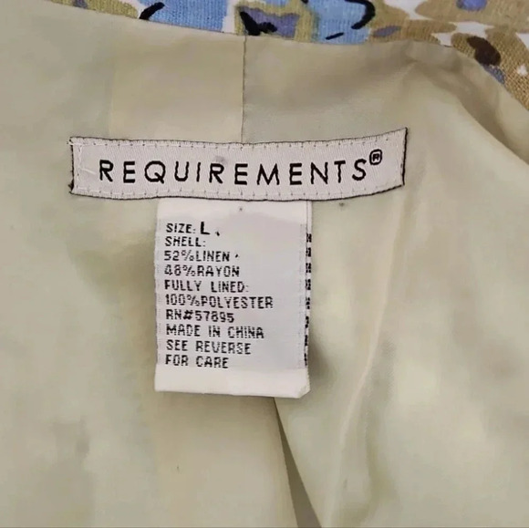 Requirements linen blend Large beautiful blue/yellow/green jacket - Picture 4 of 6